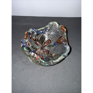 Murano Italian Art "Tutti Frutti" Glass Millefiori Bowl, Mid Century